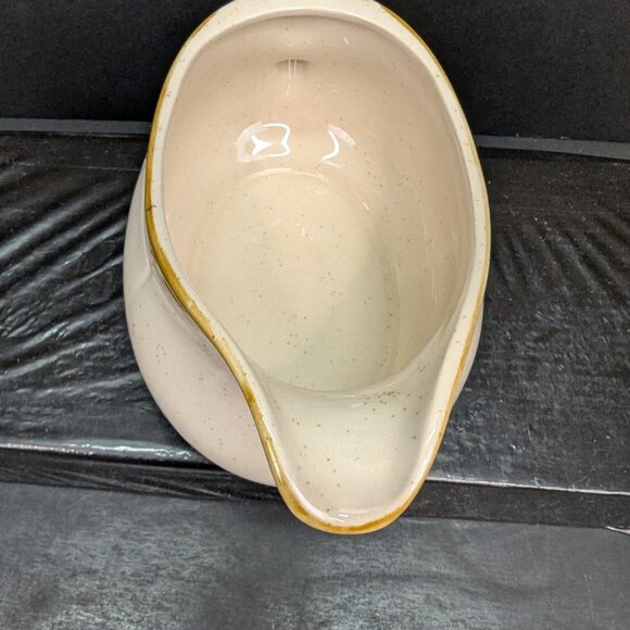 Crown Manor Handpainted Stoneware Desert Winds Pattern Brown Gravy Boat - Picture 3 of 7